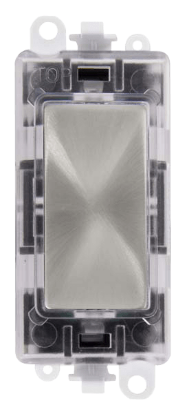 Click GridPro 250V~ Green Transparent Illuminated Blank Module - Satin Chrome – GM2008GTSC