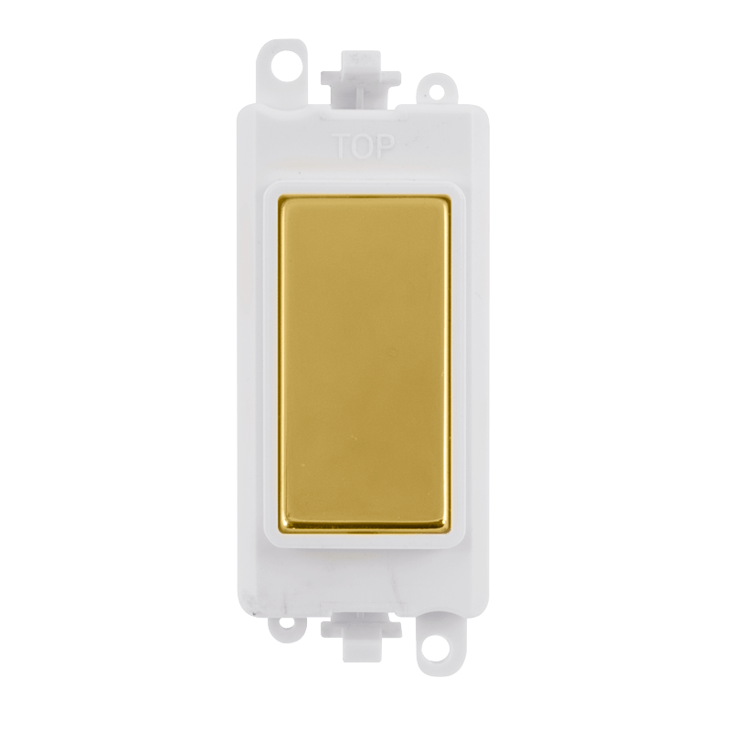 Click GridPro Blank Module - White - Polished Brass – GM2008PWBR