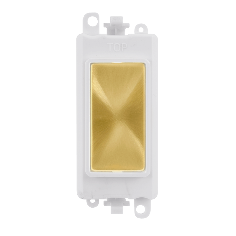Click GridPro Blank Module - White - Satin Brass – GM2008PWSB