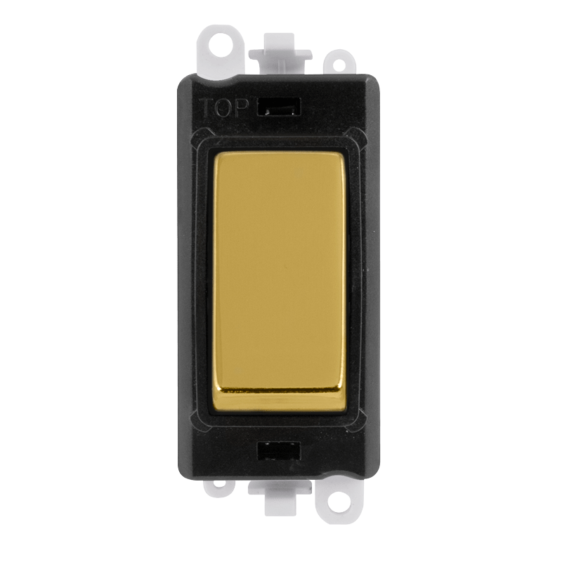 Click GridPro 20AX Double Pole Switch Module - Black - Polished Brass – GM2018BKBR