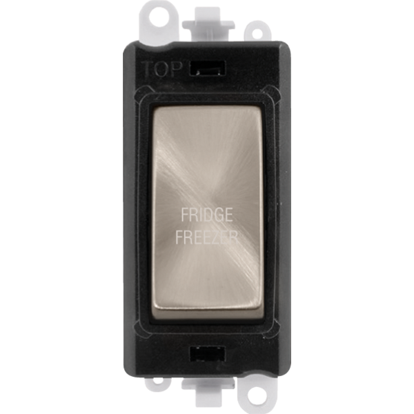 Click GridPro 20AX Double Pole Switch Module - Black - Brushed Stainless - Fridge Freezer – GM2018BKBS-FF