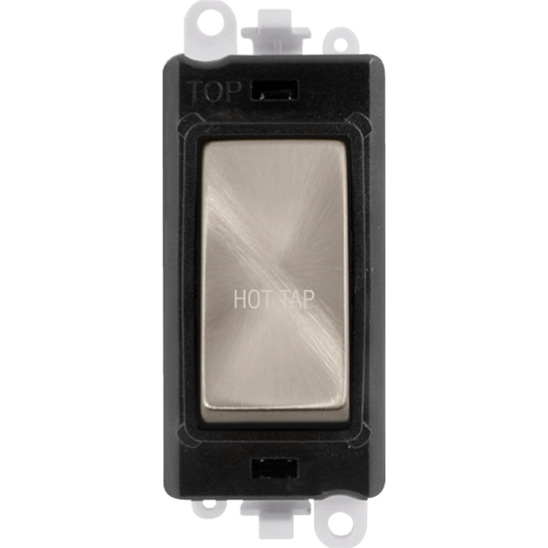 Click GridPro 20AX Double Pole Switch Module - Black - Brushed Stainless - Hot Tap – GM2018BKBS-HT