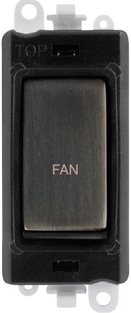 Click GridPro 20AX Double Pole Switch Module - Black - Matt Bronze - Fan – GM2018BKBZ-FN