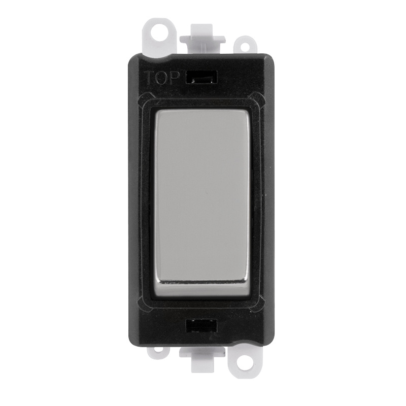 Click GridPro 20AX Double Pole Switch Module - Black - Polished Chrome – GM2018BKCH