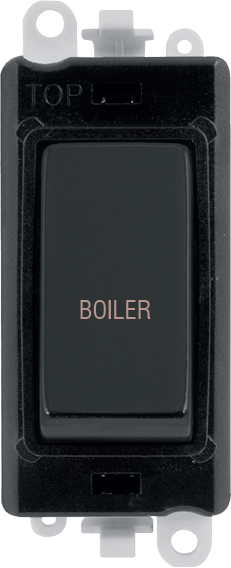 Click GridPro 20AX Double Pole Switch Module - Black - Matt Black - Boiler – GM2018BKMB-BL