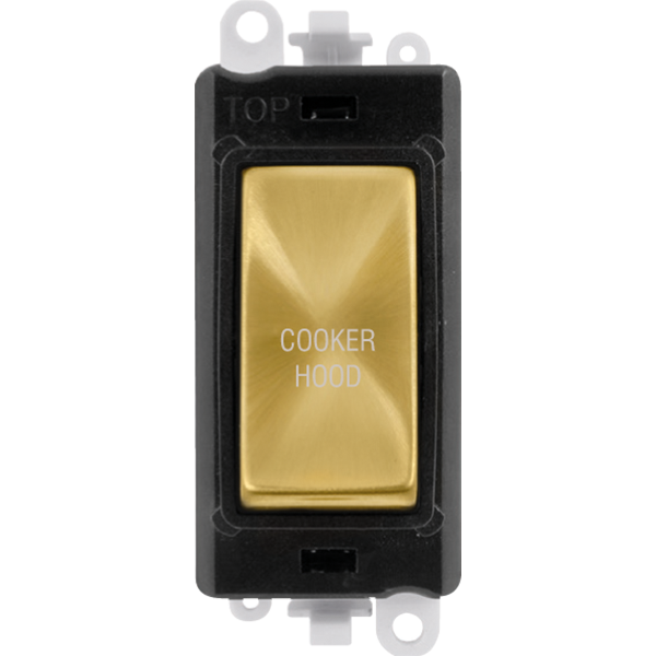 Click GridPro 20AX Double Pole Switch Module - Black - Satin Brass - Cooker Hood – GM2018BKSB-CH