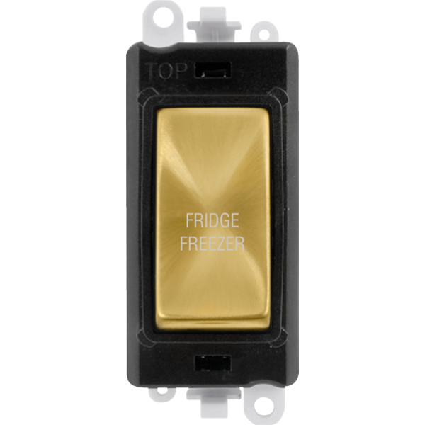Click GridPro 20AX Double Pole Switch Module - Black - Satin Brass - Fridge Freezer – GM2018BKSB-FF
