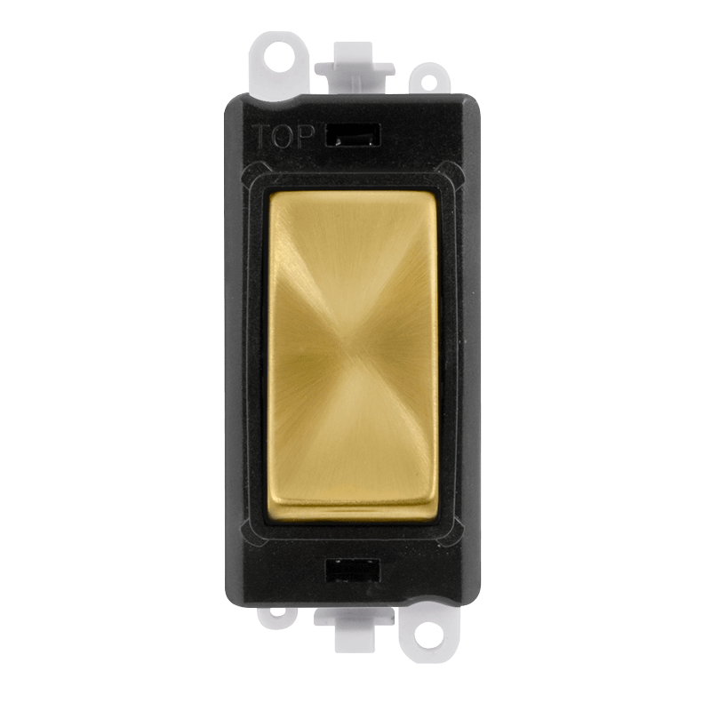 Click GridPro 20AX Double Pole Switch Module - Black - Satin Brass – GM2018BKSB