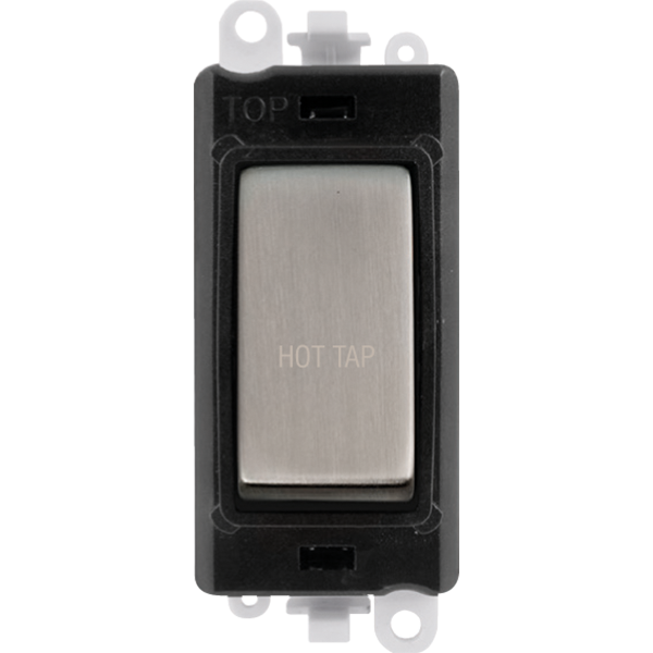 Click GridPro 20AX Double Pole Switch Module - Black - Stainless Steel - Hot Tap – GM2018BKSS-HT