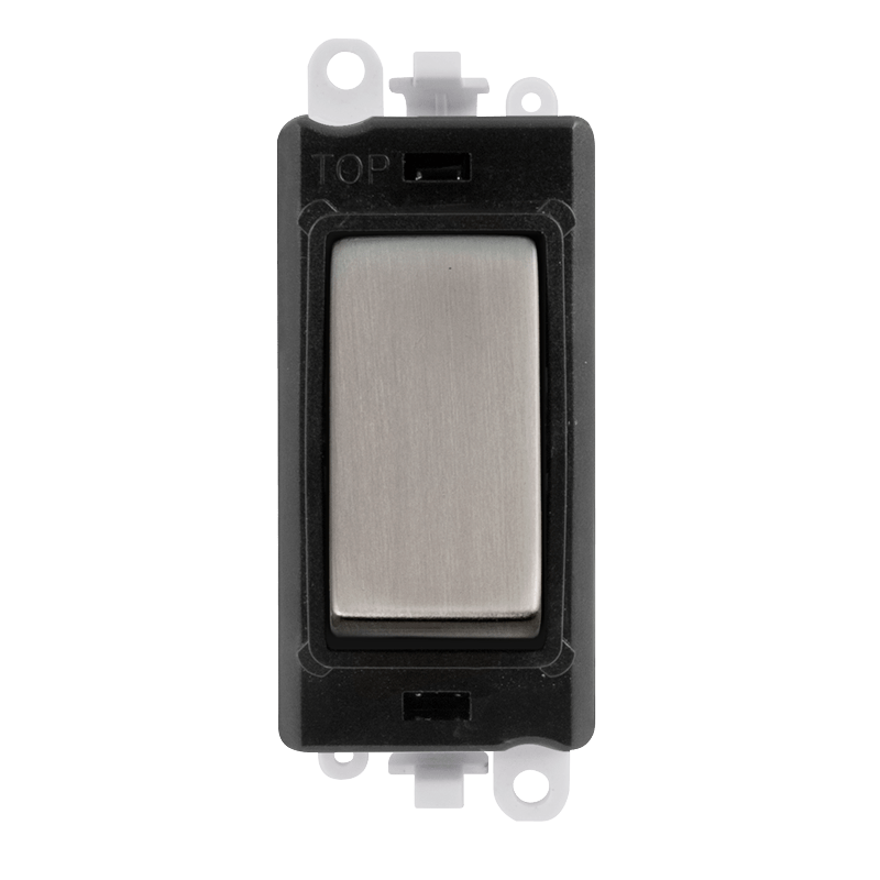 Click GridPro 20AX Double Pole Switch Module - Black - Stainless Steel – GM2018BKSS