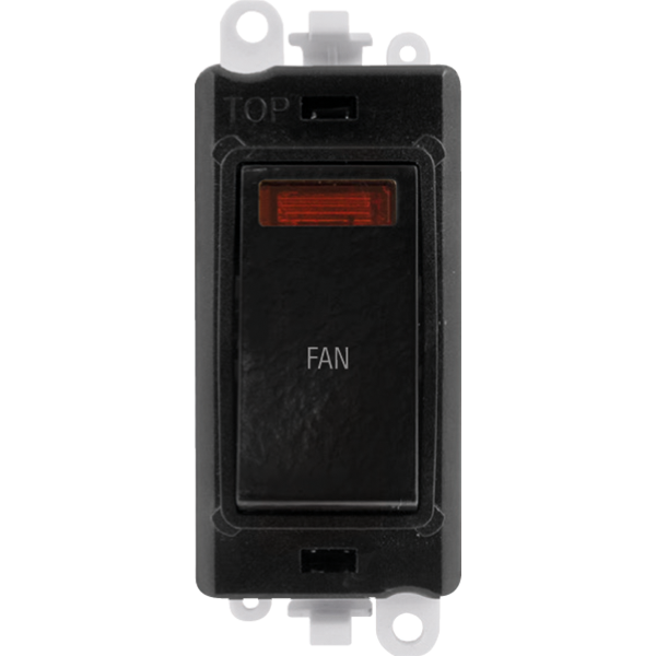 Click GridPro 20AX Double Pole Switch With Neon Module - Black - Fan – GM2018NBK-FN