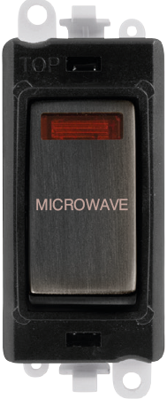 Click GridPro 20AX Double Pole Switch With Neon Module - Black - Matt Bronze - Microwave – GM2018NBKBZ-MW