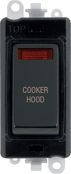 Click GridPro 20AX Double Pole Switch With Neon Module - Black - Metal Black - Cooker Hood – GM2018NBKMB-CH