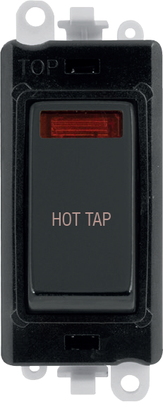 Click GridPro 20AX Double Pole Switch With Neon Module - Black - Metal Black - Hot Tap – GM2018NBKMB-HT