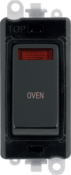 Click GridPro 20AX Double Pole Switch With Neon Module - Black - Metal Black - Oven – GM2018NBKMB-OV