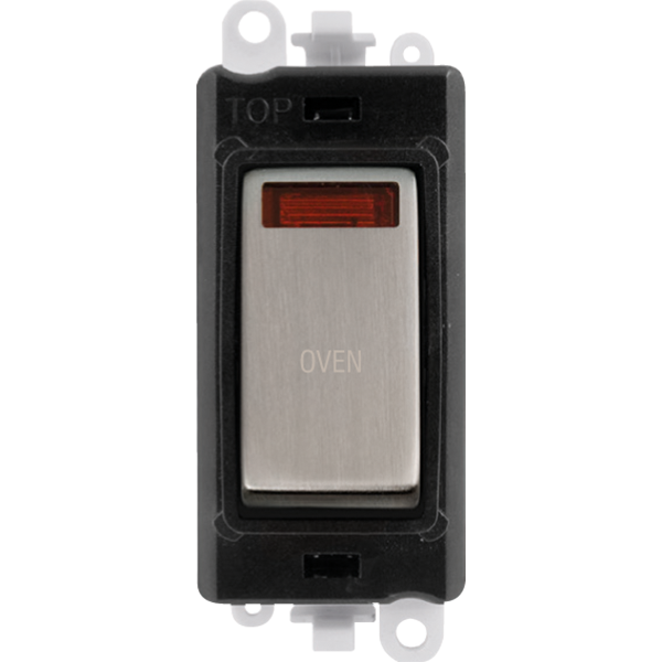 Click GridPro 20AX Double Pole Switch With Neon Module - Black - Stainless Steel - Oven – GM2018NBKSS-OV