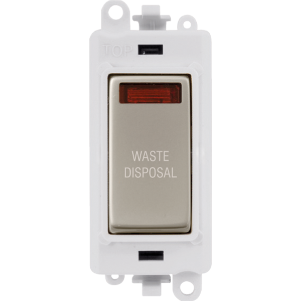 Click GridPro 20AX Double Pole Switch With Neon Module - Polar White - Pearl Nickel - Waste Disposal – GM2018NPWPN-WD