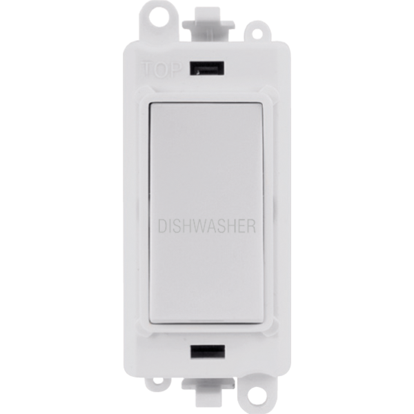 Click GridPro 20AX Double Pole Switch Module - Polar White - Dishwasher – GM2018PW-DW
