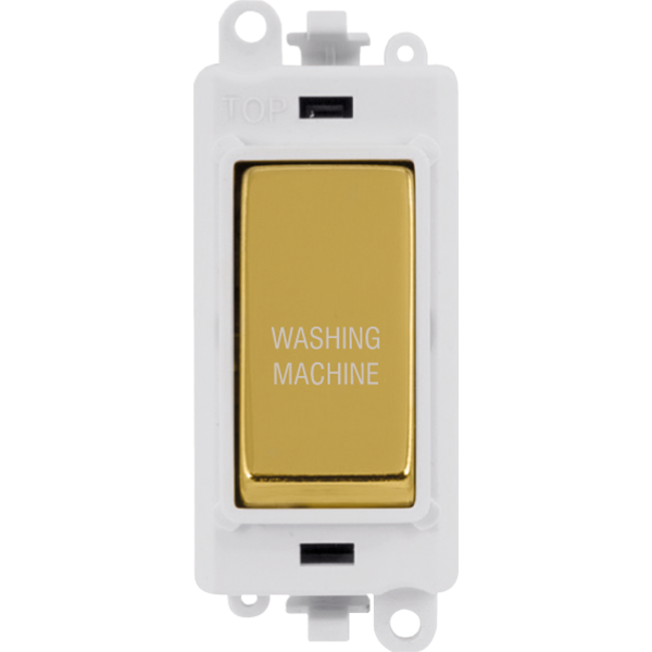 Click GridPro 20AX Double Pole Switch Module - Polar White - Polished Brass - Washing Machine – GM2018PWBR-WM