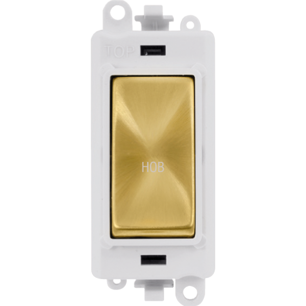 Click GridPro 20AX Double Pole Switch Module - Polar White - Satin Brass - Hob – GM2018PWSB-HB