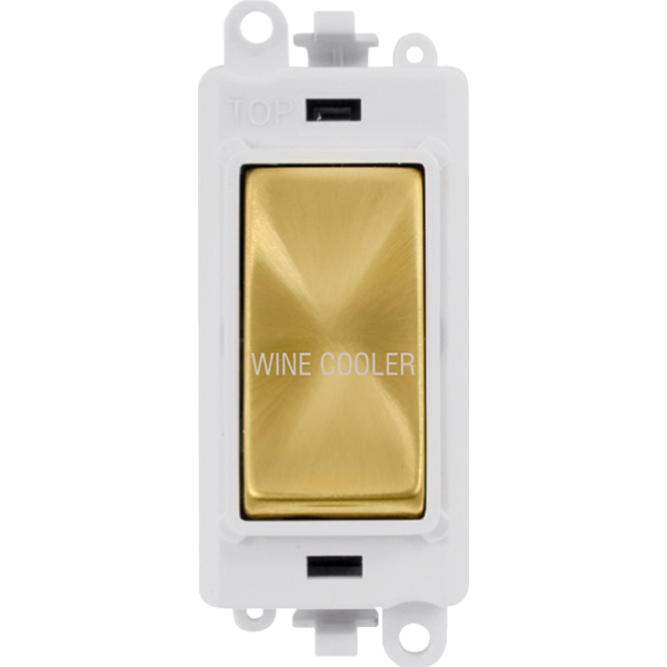 Click GridPro 20AX Double Pole Switch Module - Polar White - Satin Brass - Wine Cooler – GM2018PWSB-WC