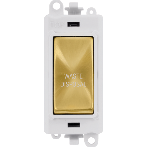Click GridPro 20AX Double Pole Switch Module - Polar White - Satin Brass - Waste Disposal – GM2018PWSB-WD