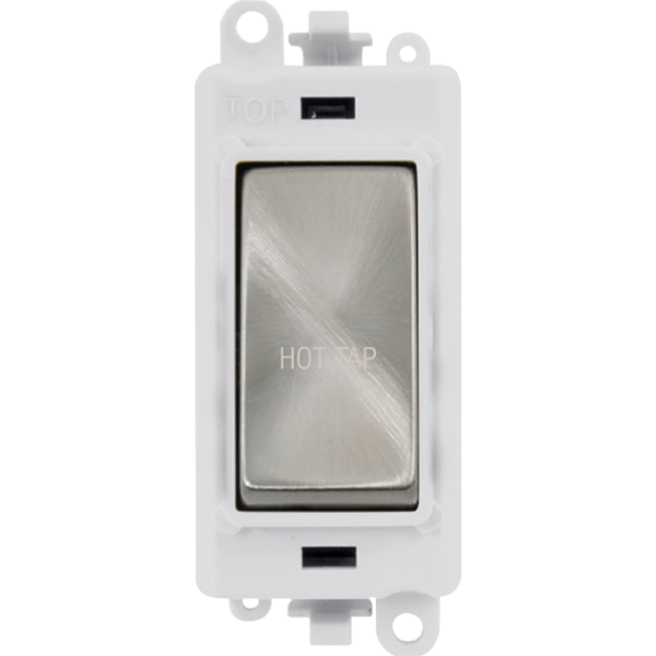 Click GridPro 20AX Double Pole Switch Module - Polar White - Satin Chrome - Hot Tap – GM2018PWSC-HT