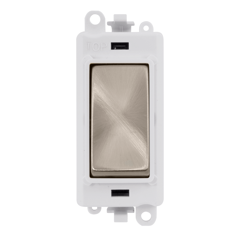 Click GridPro 20AX Intermediate Switch Module - White - Brushed Stainless – GM2028PWBS