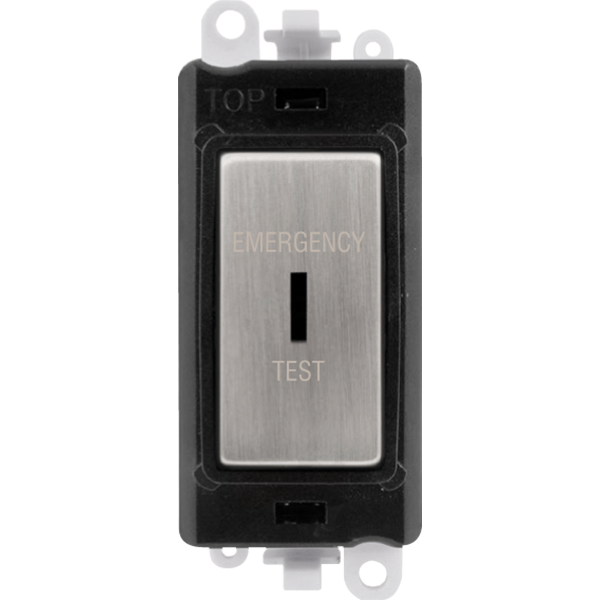 Click GridPro 20AX Double Pole Keyswitch 'Emergency Test' - Black - Stainless Steel – GM2046BKSSET