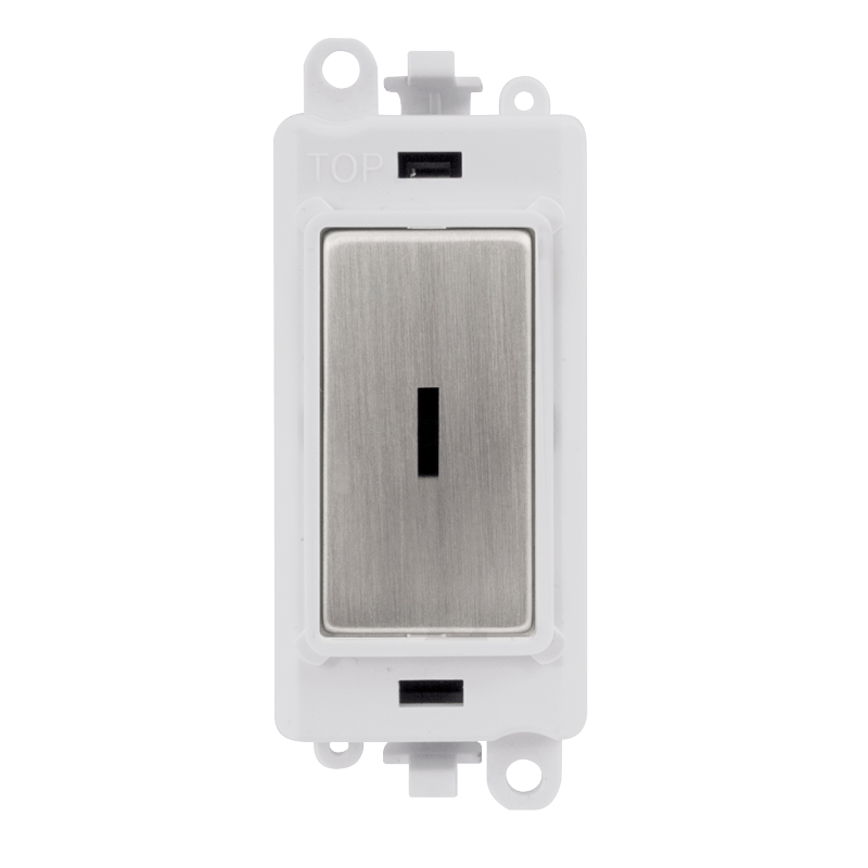 Click GridPro 20AX Double Pole Keyswitch Module - White - Stainless Steel – GM2046PWSS