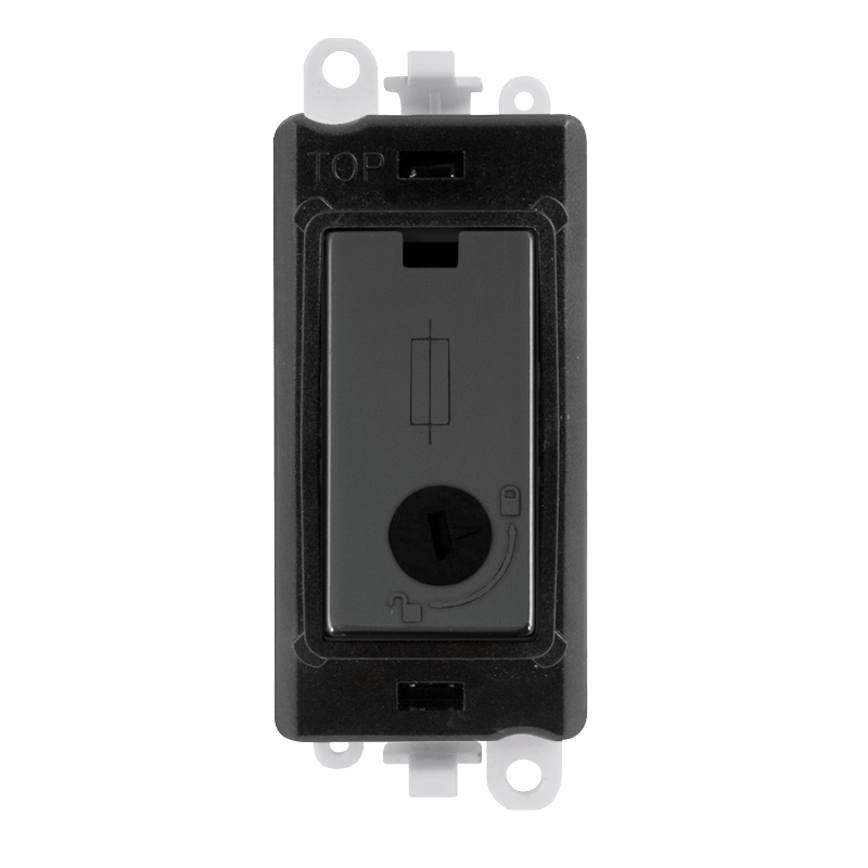 Click GridPro 13A Fused Lockable Module - Black - Black Nickel – GM2047-LBKBN