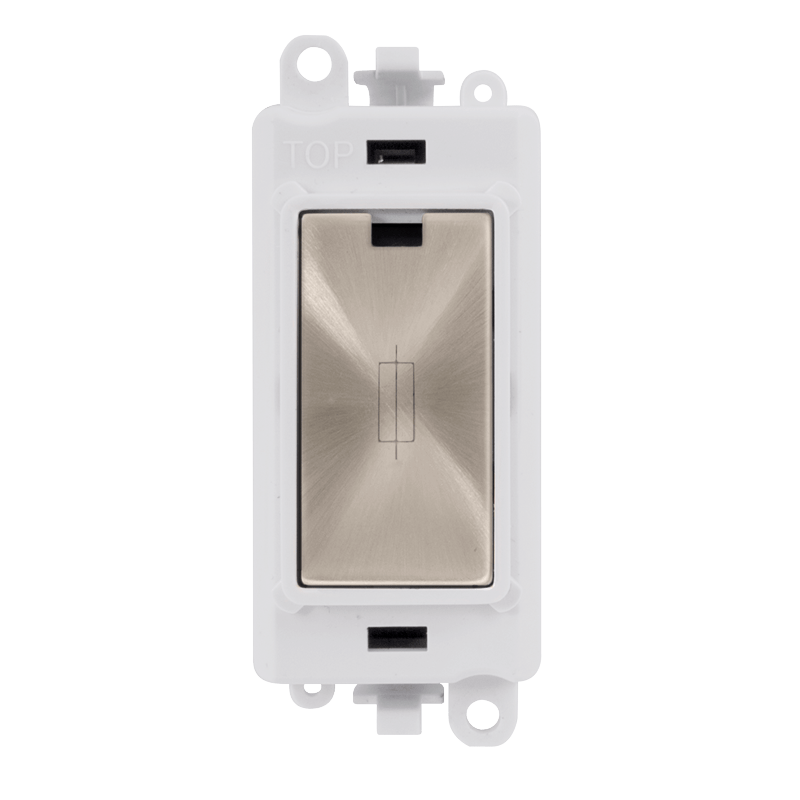 Click GridPro 13A Fused Module - White - Brushed Stainless – GM2047PWBS