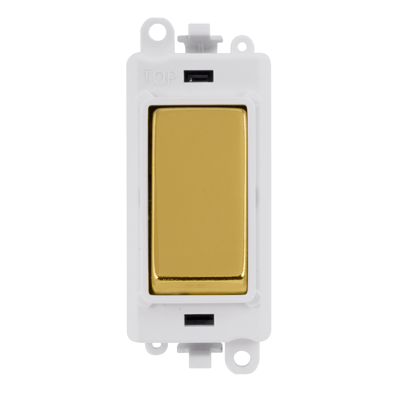 Click GridPro 20AX 3 Position Retractive Switch Module - White - Polished Brass – GM2075PWBR