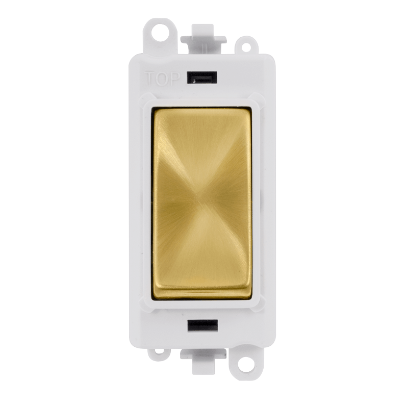 Click GridPro 20AX 3 Position Retractive Switch Module - White - Satin Brass – GM2075PWSB