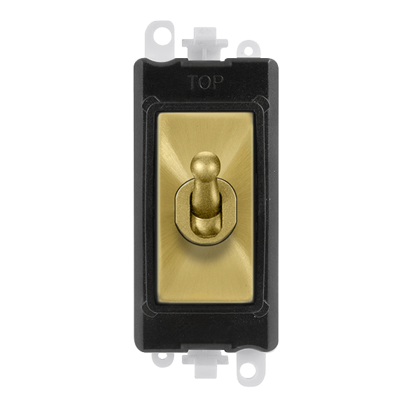 Click GridPro 20AX Double Pole Toggle Switch Module - Black - Satin Brass – GM209018BKSB
