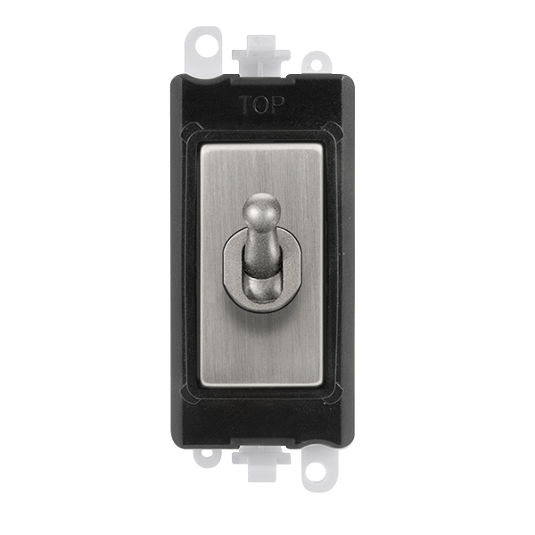 Click GridPro 20AX Double Pole Toggle Switch Module - Black - Stainless Steel – GM209018BKSS