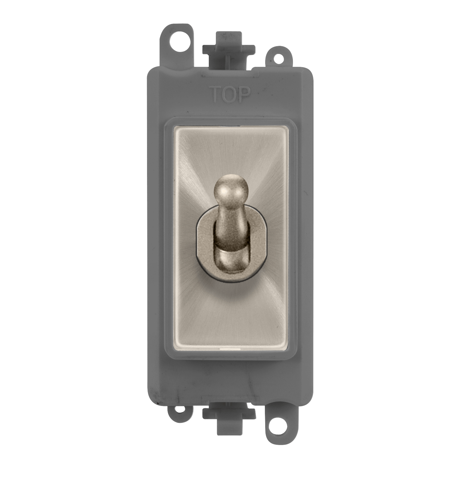 Click GridPro 20AX Double Pole Toggle Switch Module - Grey - Brushed Stainless – GM209018GYBS
