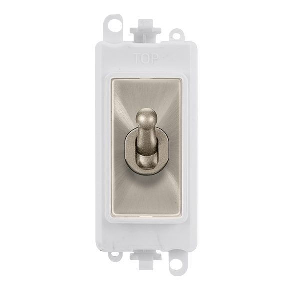 Click GridPro 20AX Double Pole Toggle Switch Module - Polar White - Brushed Stainless – GM209018PWBS