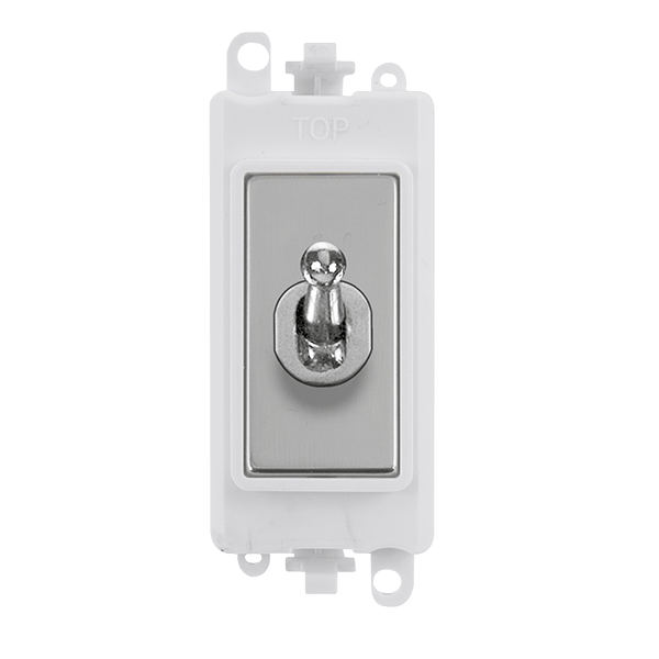 Click GridPro 20AX Double Pole Toggle Switch Module - Polar White - Polished Chrome – GM209018PWCH