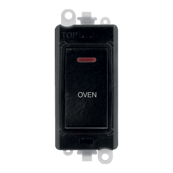 Click GridPro 20AX Double Pole Switch With LED Module - Black - Oven – GM2218BK-OV