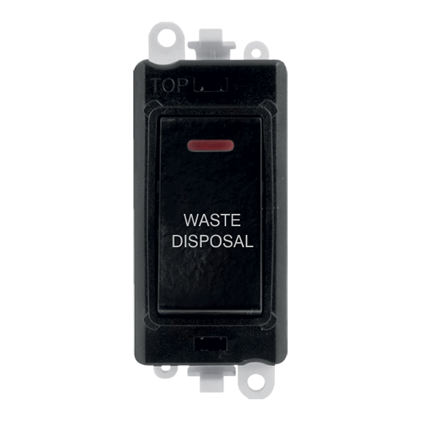 Click GridPro 20AX Double Pole Switch With LED Module - Black - Waste Disposal – GM2218BK-WD