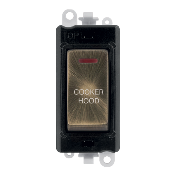 Click GridPro 20AX Double Pole Switch With LED Module - Black - Antique Brass - Cooker Hood – GM2218BKAB-CH