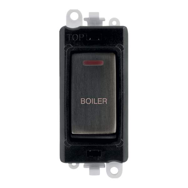 Click GridPro 20AX Double Pole Switch With LED Module - Black - Matt Bronze - Boiler – GM2218BKBZ-BL