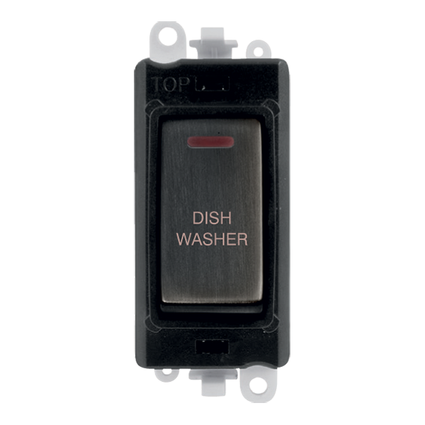 Click GridPro 20AX Double Pole Switch With LED Module - Black - Matt Bronze - Dishwasher – GM2218BKBZ-DW