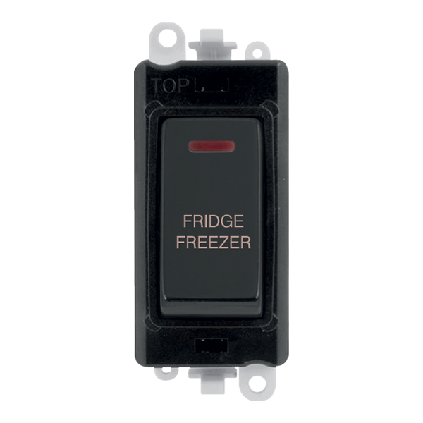 Click GridPro 20AX Double Pole Switch With LED Module - Black - Matt Black - Fridge Freezer – GM2218BKMB-FF