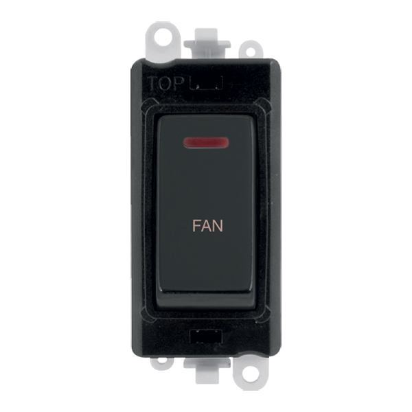 Click GridPro 20AX Double Pole Switch With LED Module - Black - Matt Black - Fan – GM2218BKMB-FN