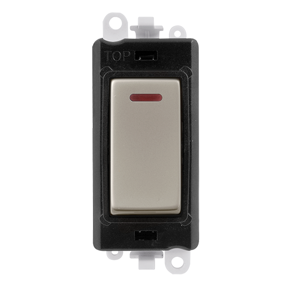 Click GridPro 20AX Double Pole Switch With LED Module - Black - Pearl Nickel – GM2218BKPN