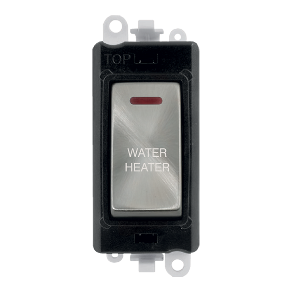 Click GridPro 20AX Double Pole Switch With LED Module - Black - Satin Chrome - Water Heater – GM2218BKSC-WH