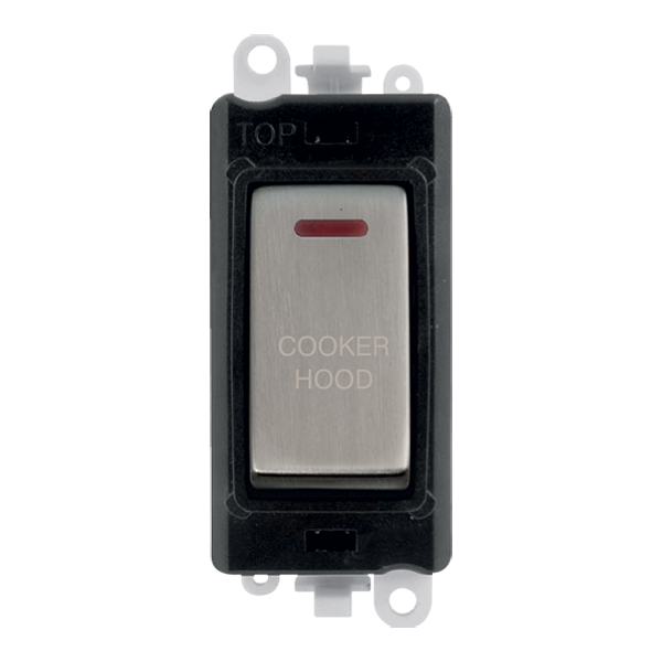 Click GridPro 20AX Double Pole Switch With LED Module - Black - Stainless Steel - Cooker Hood – GM2218BKSS-CH