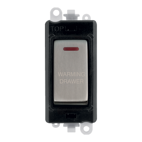 Click GridPro 20AX Double Pole Switch With LED Module - Black - Stainless Steel - Warming Drawer – GM2218BKSS-WDR